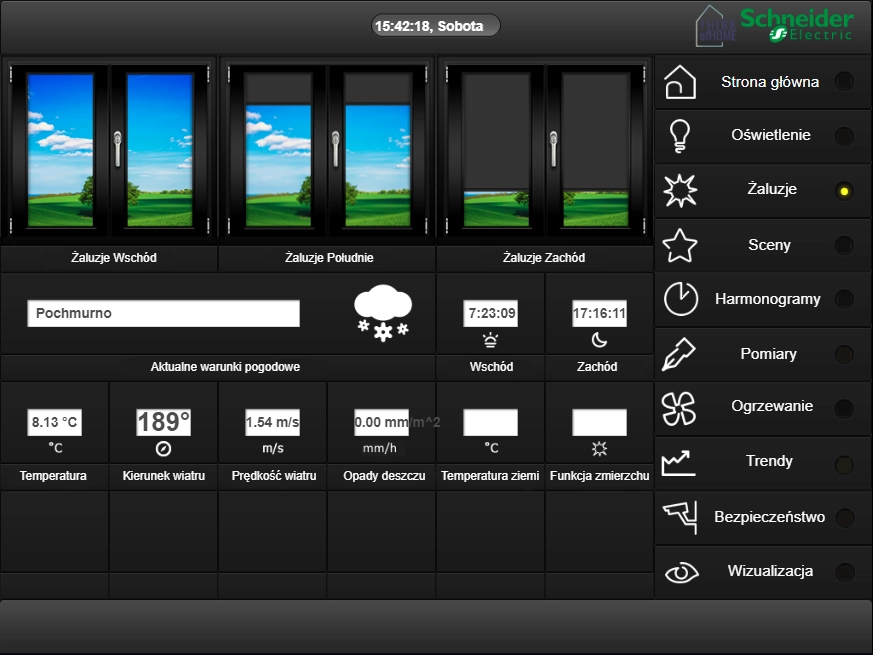 Wizualizacja holenderska Wiser for KNX PC Tablet - ekran sterowania roletami