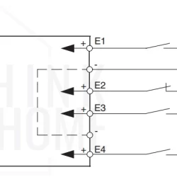Przykładowy schemat podłączenia wejścia binarnego KNX Merten 644990